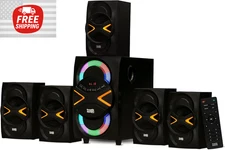 Home Theater Surround Sound Audio Speaker System Powered Sub TV Pc MP3