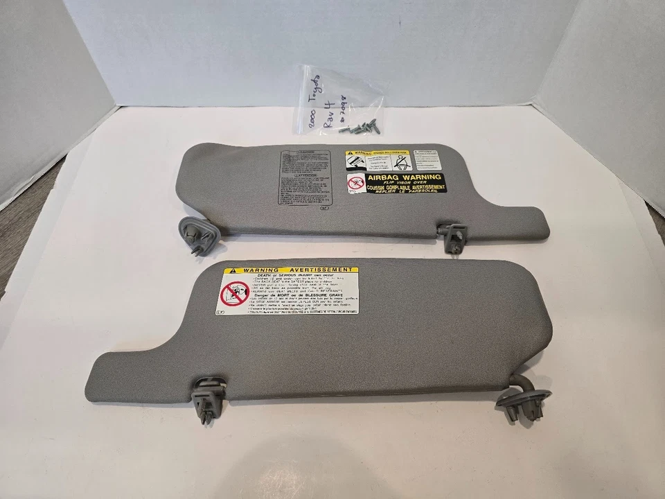 Parasoles Toyota Rav4 1996-2000 OEM gris lado del conductor del pasajero pantalla de vinilo A055 Foto 2 de 4