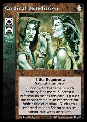 Vtes, Jyhad, Vampir, V5 Sabbat - Kardinal Benediction x 2