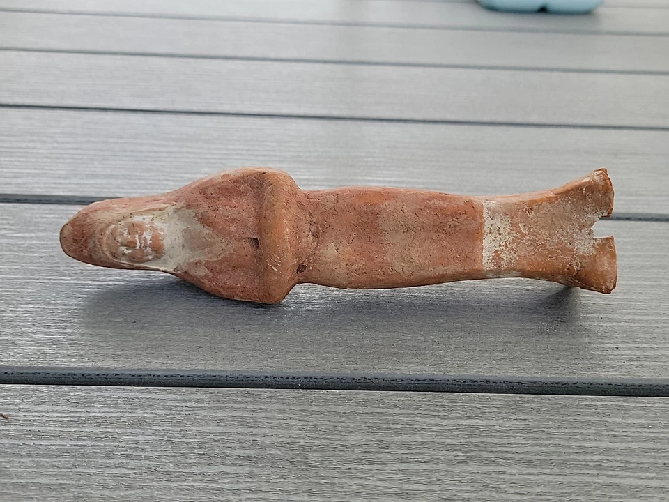 Antiga figura de cerâmica funerária chinesa comissário de túmulo da dinastia Han Tang  - Imagem 4 de 4