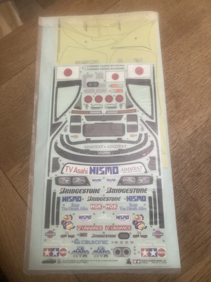 NEW TAMIYA VINTAGE GLOW TGX 1/8 RC 44003 CLARION NISMO GT-R SKYLINE 1995 DECALS - Image 2 of 3