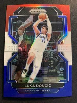 2021-22 Panini Prizm - Red White & Blue Prizm #223 - Luka Doncic