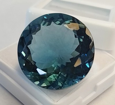 Indicolite Tourmaline Round Cut 34-36 Ct Natural Loose Certified Gemstone RK072