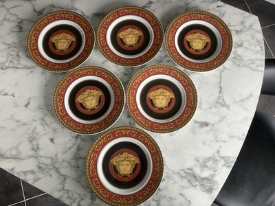 6 x Versace Rosenthal Studio-Line Medusa 7,1''/18 cm Brot-/Beilagenteller TOP
