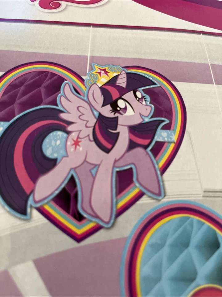 Paquete de 3 suministros de fiesta My Little Pony panal decoraciones colgantes cumpleaños niña Foto 4 de 4