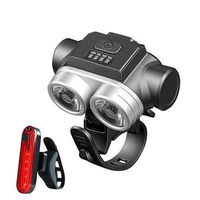 Compact Rechargeable Front Headlight + Red Taillight for Fuji Declaration