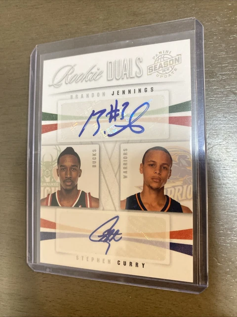Stephen Curry Brandon Jennings 2009-10 Panini Season Update Auto /49 Warriors RC