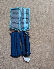 Adjustable Wrist & Ankle Weights Pair 2kg Blue/Grey Nylon Gym Training