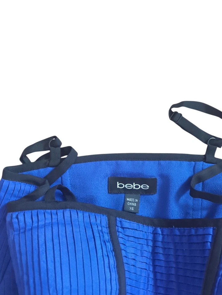 Bebe XS Azul Corsé Bustier Top Camisola Vintage y2k Grunge Gótico Foto 4 de 4