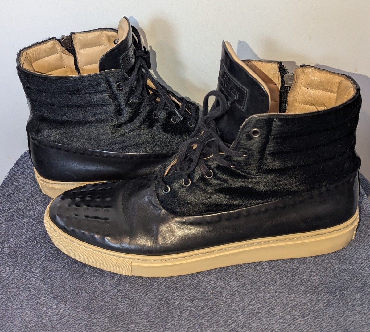 Alexander McQueen Harako High Top Sneakers Size EU 44 US 11 Black