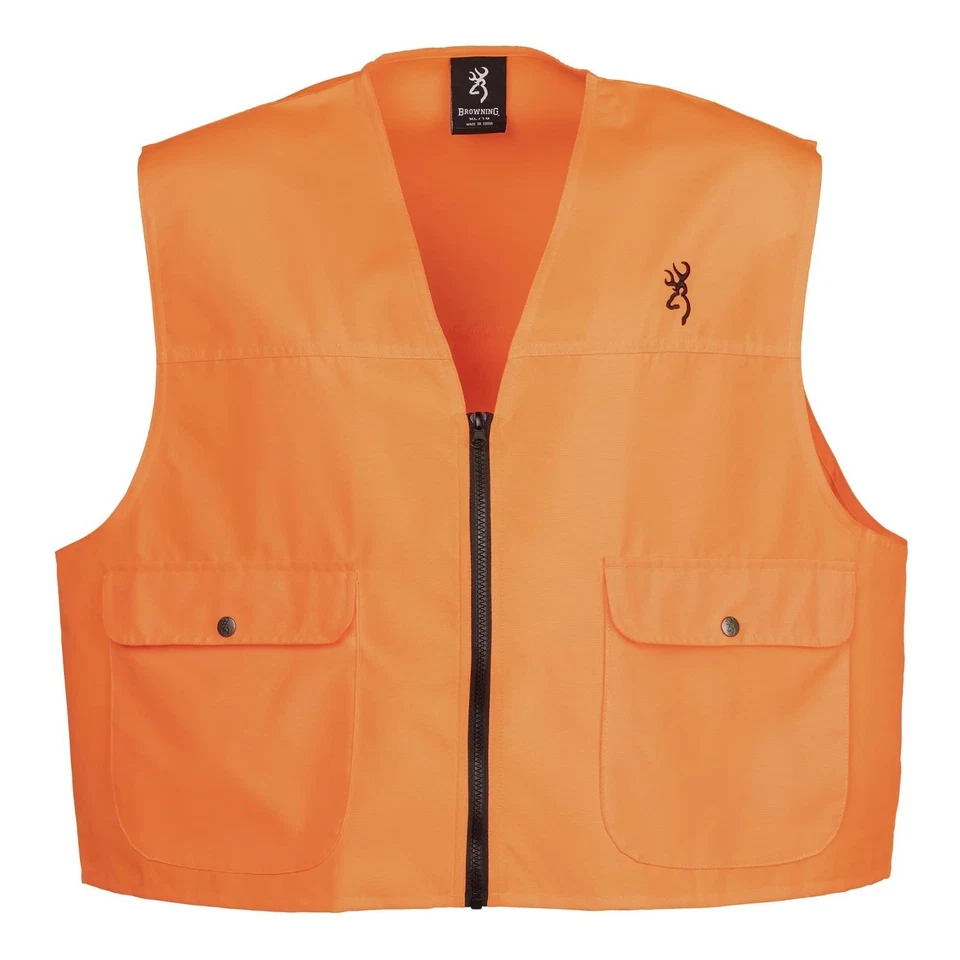 Browning Safety Blaze Orange Hi-Viz Hunting Vest - SMALL - Zip Front - 30510001 - Image 2 of 4