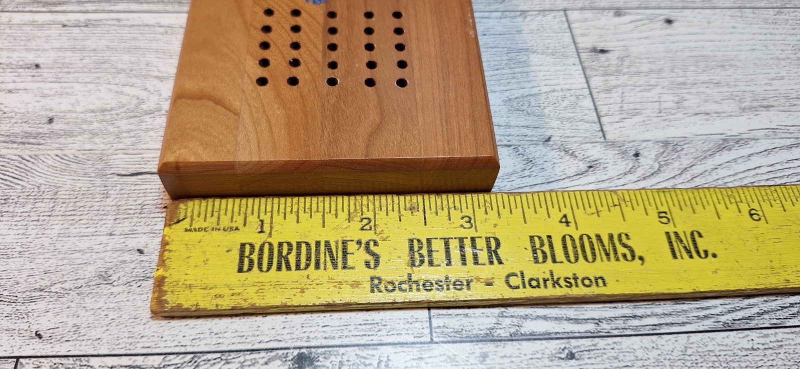 Drueke Vintage Souvenir Cribbage Board Mackinac Straits Bridge With orig. Box