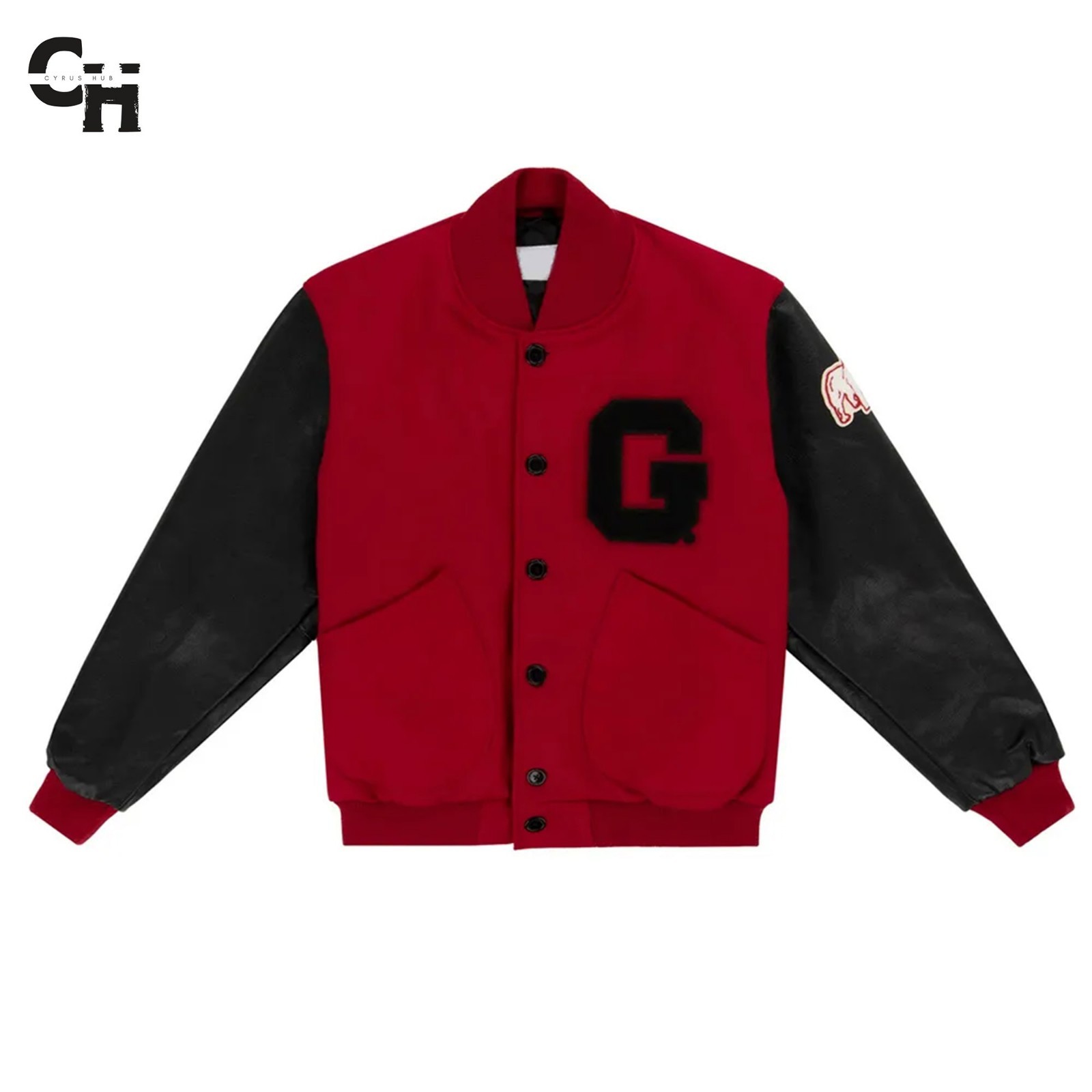 Letterman University of Georgia 1939 Red Wool & Genuine Leather Varsity Jacket