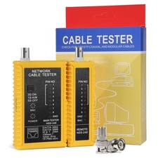 Coaxial Coax Cable Tester Portable BNC F-Style RJ45 Ethernet Yellow