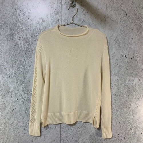 J.Press, J.PRESS Long Sleeve Mock Neck Knit Sweater Ivory Size M