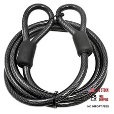 12mm 1/2 inch Heavy-Duty Security Cable, Vinyl Coated Braided Steel 30-FT