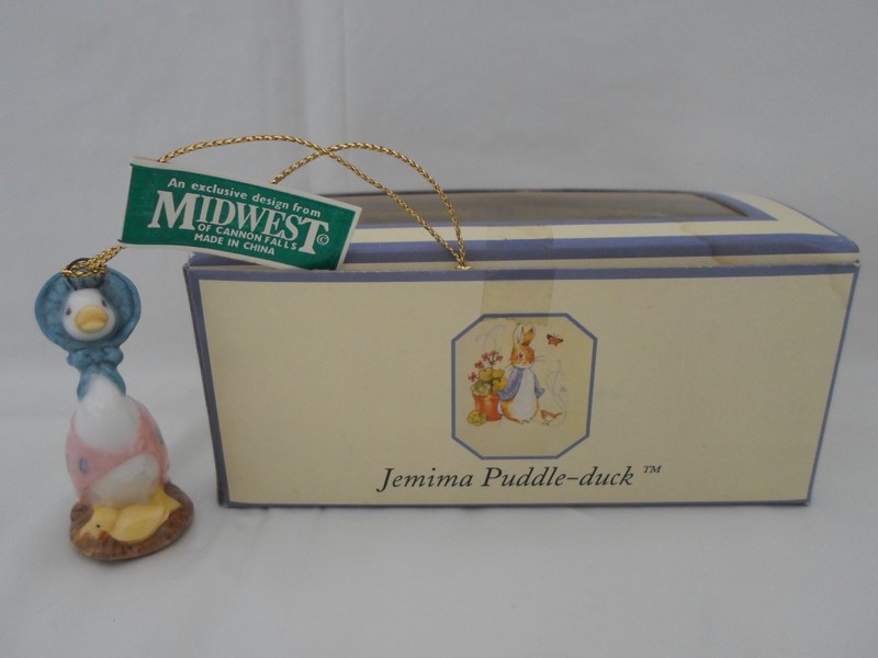 New Beatrix Potter "Jemima Puddle-Duck" Porcelain Ornament w/ Box (Midwest) 2000