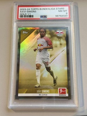 2023-24 topps Bundesliga Stars XAVI SIMONS 1/1 one of one RB Leipzig PSA8