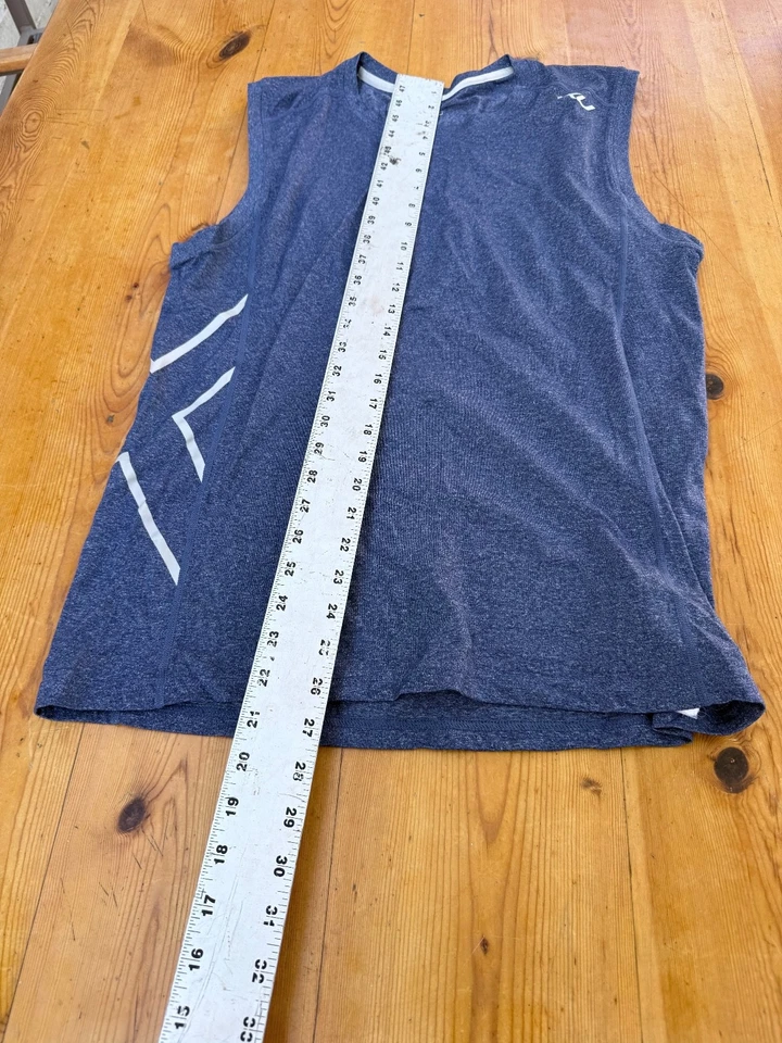 2XU Para Hombres Talla S Compresión Sin Mangas Top AZUL Camisa Deportiva Gimnasio Músculo Logo A1 Foto 4 de 4