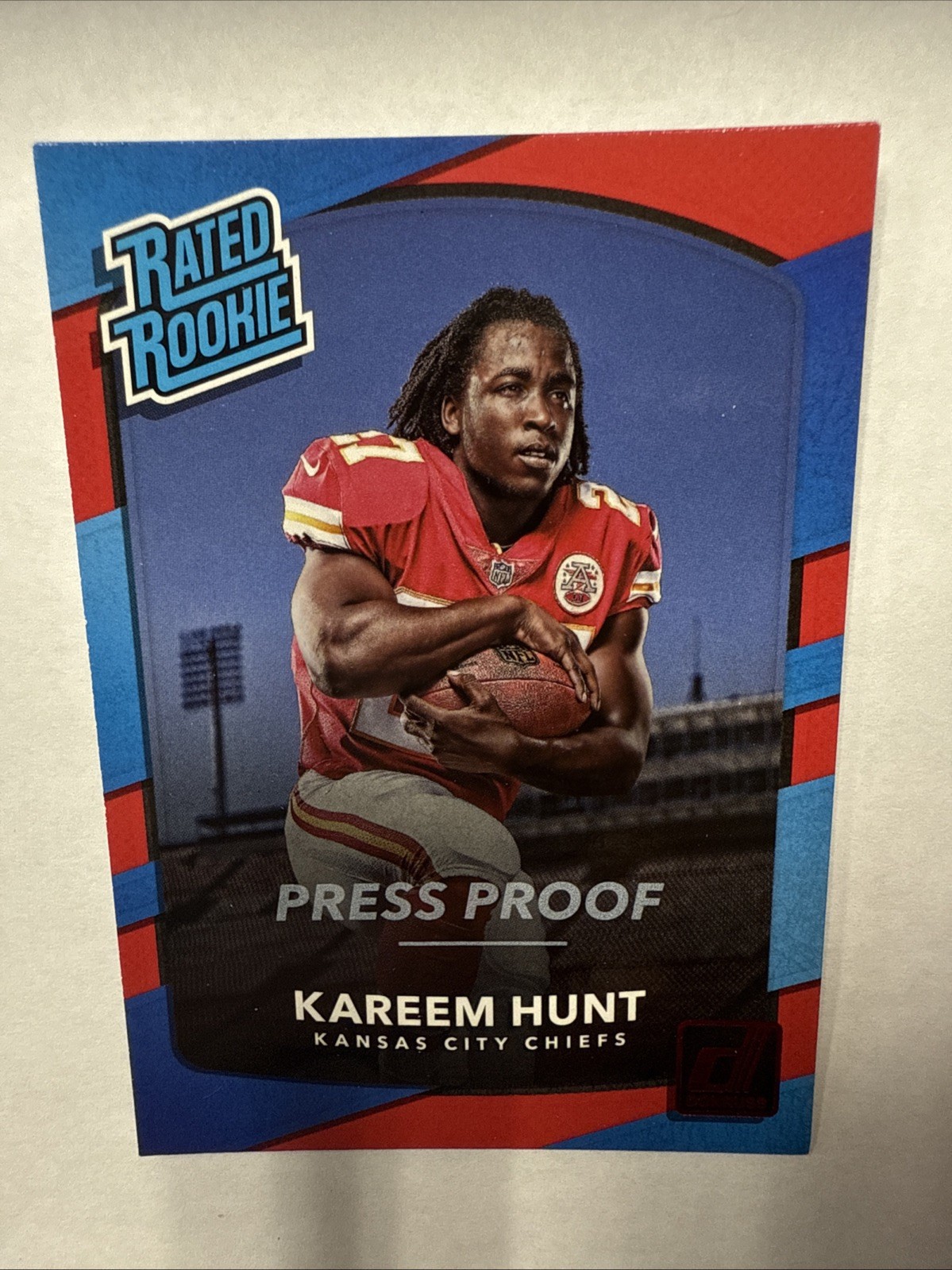 2017 Donruss #332 Kareem Hunt Press Proof Red