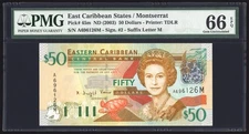 East Caribbean States 50 Dollars 2003 P45m PMG Gem Uncirculated 66 EPQ