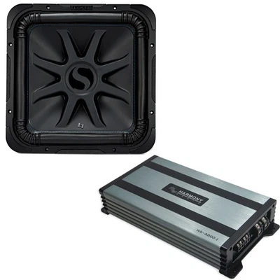 Kicker 44L7S152 Solo-Baric 15" Sub L7 Dual 2 Ohm Includes HA-A800.1 Mono Amp - Image 1 of 4