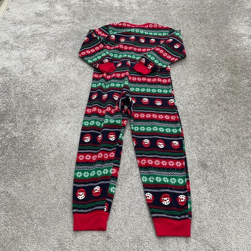 Jammies For Your Families Christmas Pajama One Piece Boys 7/8 Multicolor Holiday - Picture 2 of 11