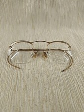 Vtg Rimless Eyeglasses NJ 1/10 12K GF 4-7/8" W RX Bifocal Hexagon Bottom