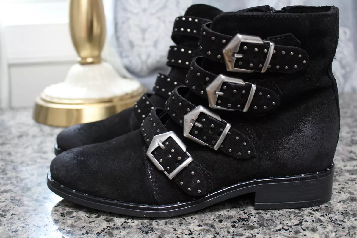Edgy black store booties