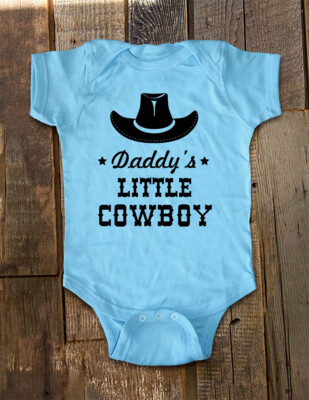 Daddy's Little Cowboy - Mommy Aunt Uncle Baby Bodysuit Kids Toddler Youth Shirt
