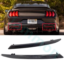 2Pcs Black Smoked Lens Rear Bumper Reflector Lenses For 2018-2022 Ford Mustang