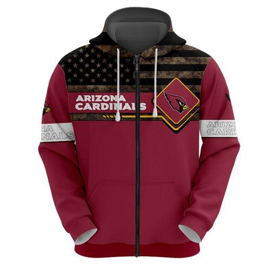2023 Arizona Cardinals Zipper Hoodie Hooded Sweatshirt Casual Sports Jacket  Gift | eBay