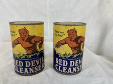 Vintage Red Devil Satan Tin Can Advertising Props