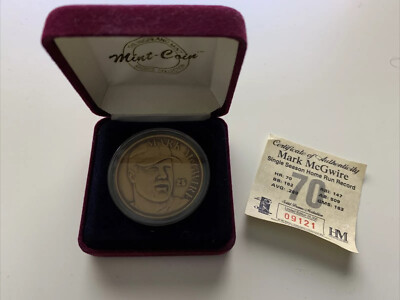 Highland Mint Mark McGwire 70th Home Run Bronze Coin +COA - Highland Mint 09121
