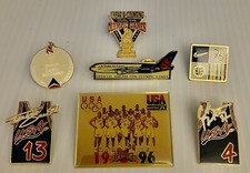 Lot of 7 ~ 1996 Dream Team Basketball Olympic Pins ~ Shaq Barkley Nike [O18]