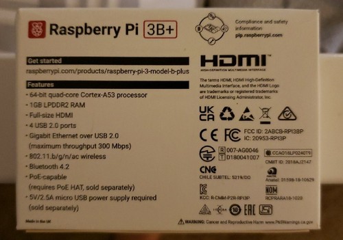 Raspberry Pi 3 Model B+ (3 B Plus) 1.4Ghz 1 GB Ram Wifi And Bluetooth - Picture 2 of 3