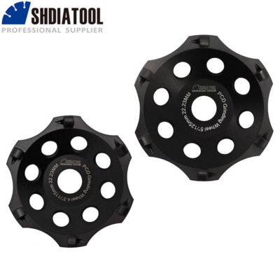 4.5/5'' Hexagonal PCD Grinding Cup Wheel Remove epoxy Coatings Waterproof Disc