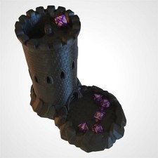 Role Playing Games Dice Tower Castle with Tray Black 