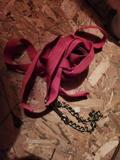 NYLON 25' Horse Training Lunge Line, LEAD W/ Brass Snap + Lead Line Lot Of 2 Red