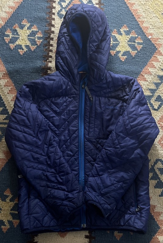 Cloudveil Unisex Sz 10 Quilted Blue Insulated Hooded Jacket Zip Imperfect Play