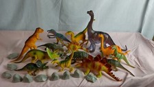 Dinosaur Toy Kids 1998 Lot Of 15 With Rocks