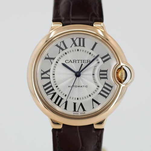 Cartier Ballon Bleu 36 Rose Gold Silver Dial WGBB0009 (Pre-Owned)