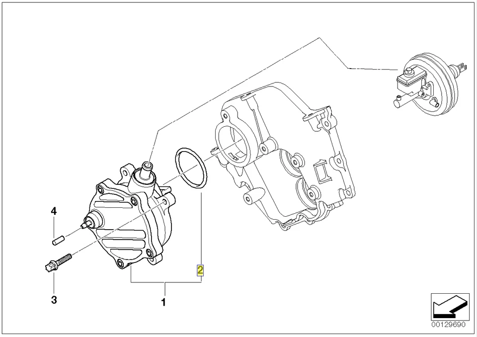 Power Brake Booster Vacuum Pump Seal-Genuine fits 06-10 BMW 650i - Image 3 of 3