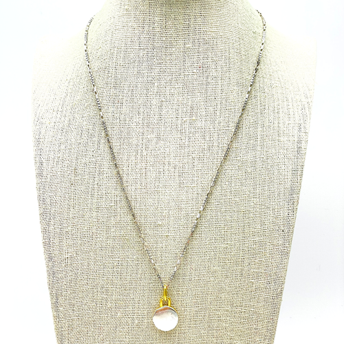 MADEWELL Signed Charm Necklace Mixed Metal Tones Reversible