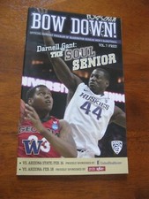 Darnell Gant UW Huskies Basketball Game Day Program 2011-2012 Vol 7 #4