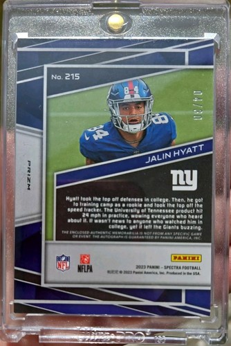 Jalin Hyatt 2023 Panini Spectra lila Pandora RPA/30 New York Giants #215 selten - Bild 2 von 2