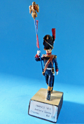 SOLDATS DE PLOMB, LOT DE SIX PORTE-DRAPEAUX 54 Mm, Ancienne Monarchie Revolution Premier Empire