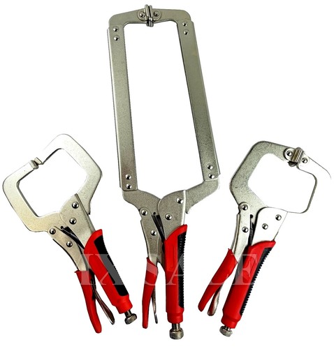 Pinze Di Serraggio Findmall Pinze A C Regolabili Da 11" - Confezione Da 10 Pezzi, Morsetto Bloccaggio, Impugnatura Con Pad Girevole Morsetti A C Argentati