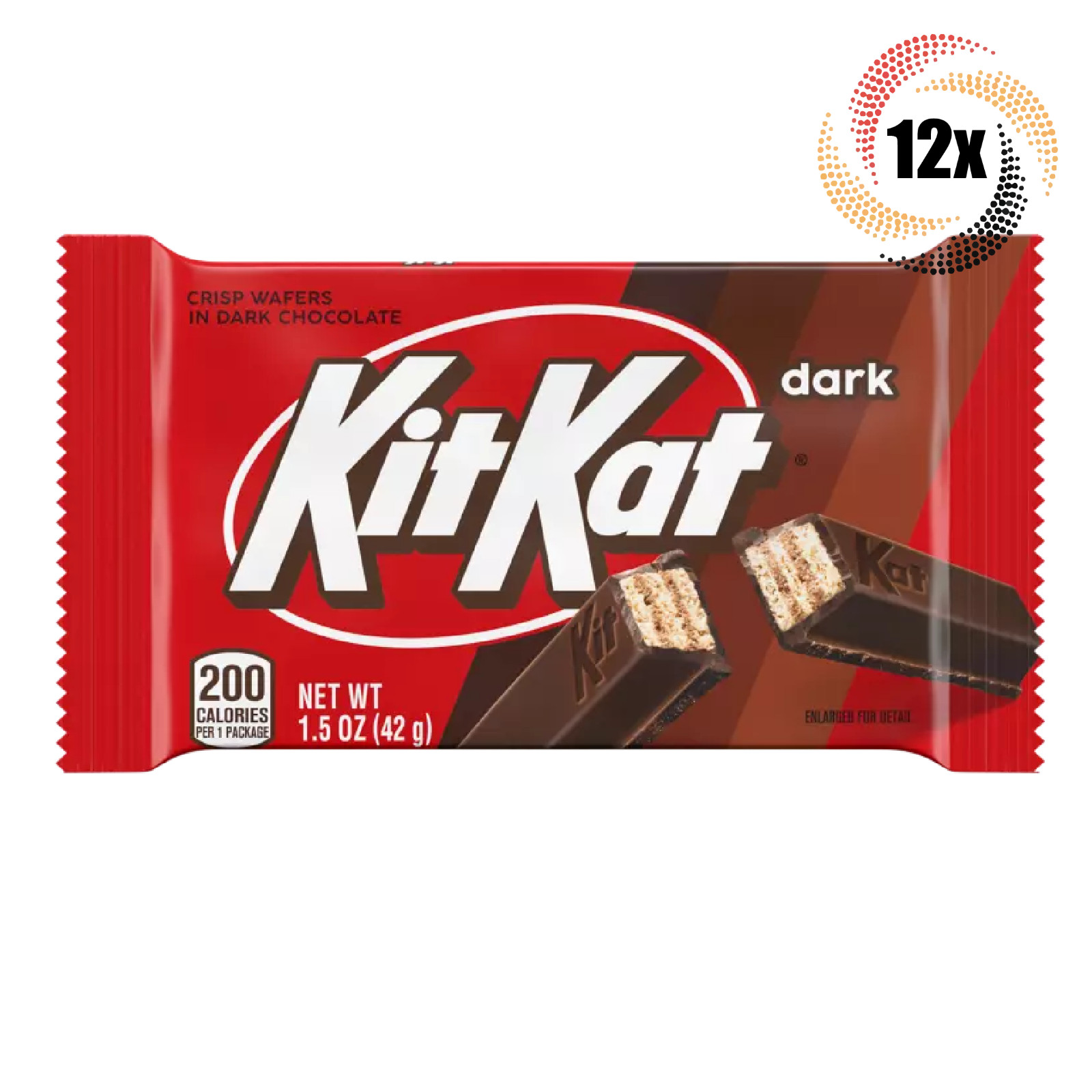 12x Packs Kit Kat Dark Crispy Wafers In Dark Chocolate Candy | 1.5oz