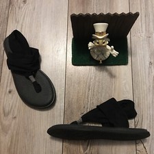 Sanuk Women's Yoga Sling 2 Black Sandals SWS10001 Yoga Mat Slip On